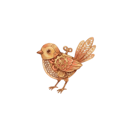 A wind-up clockwork bird